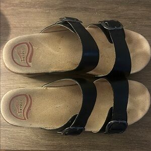 Dansko Black Leather Sandals